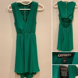 Emerald High-Low Cutout Dress
